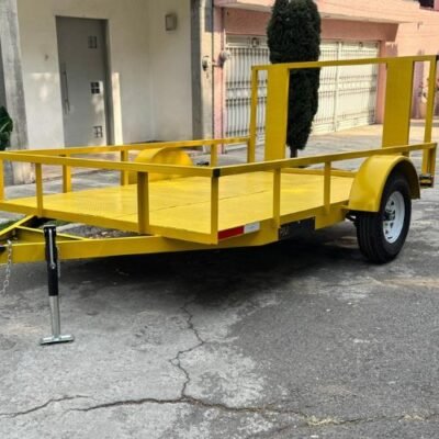 Remolque de Plataforma Abierta - Acabado Amarillo Industrial de Alta Resistencia