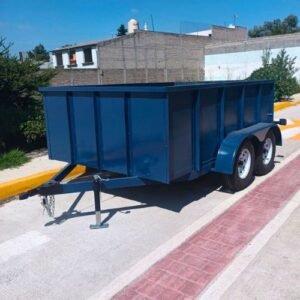 Remolque de Doble Eje de Paredes Altas color Azul - Modelo de Utilidad Pesada