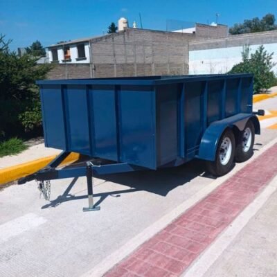 Remolque de Doble Eje de Paredes Altas color Azul - Modelo de Utilidad Pesada