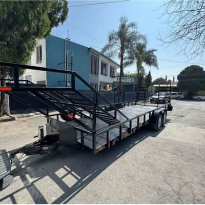 Remolque Porta-Autos Doble Nivel (Dos Niveles) - Estructura Elevada Reforzada, Capacidad para 2 Vehículos, Doble Eje
