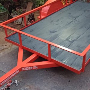 Remolque Utilitario de Estructura Naranja de Alta Visibilidad - Piso de Madera Oscura