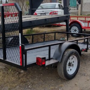 Remolque Utilitario de Un Eje con Rampa Abatible - Plataforma de Acero Negro