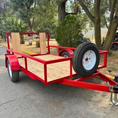 Remolque Utilitario Abierto de Un Eje con Piso de Madera - Estructura Roja